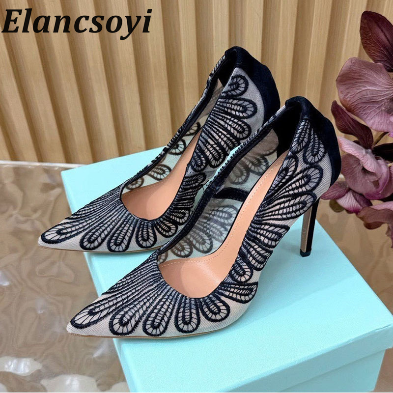 Embroidery On Leather - Nuevos tacones altos de mujer para