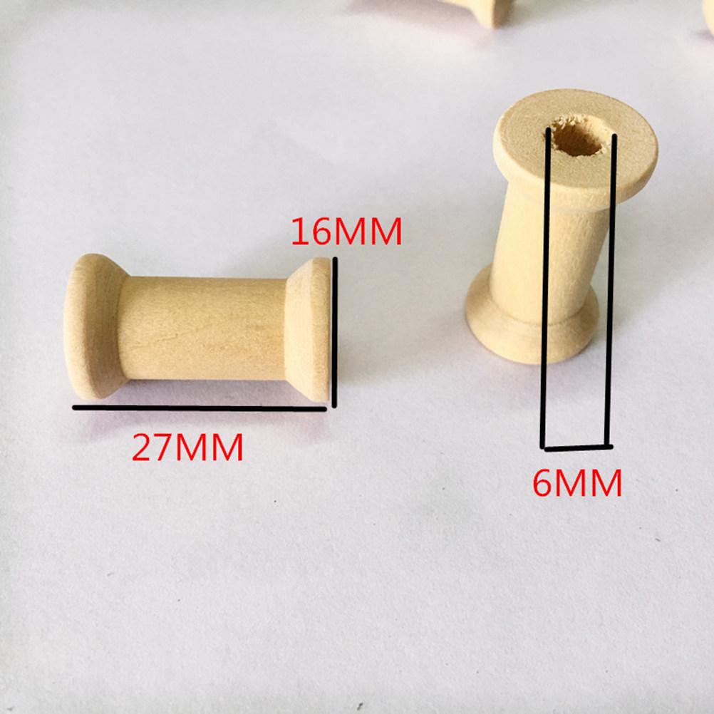 Embroidery Thread - 60 Bobinas de Madera Natural para