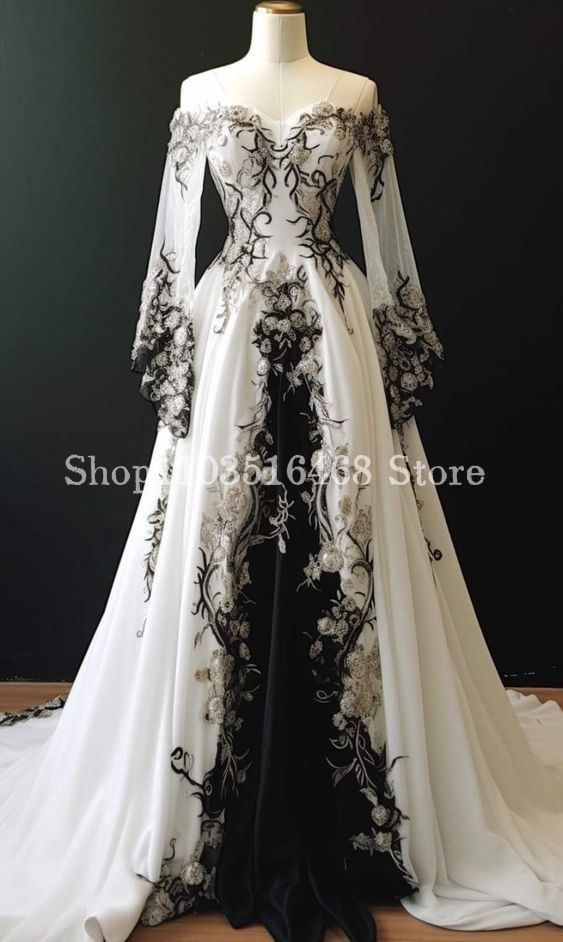 Embroidery Flower Pattern - Vestido de novia bordado de flores