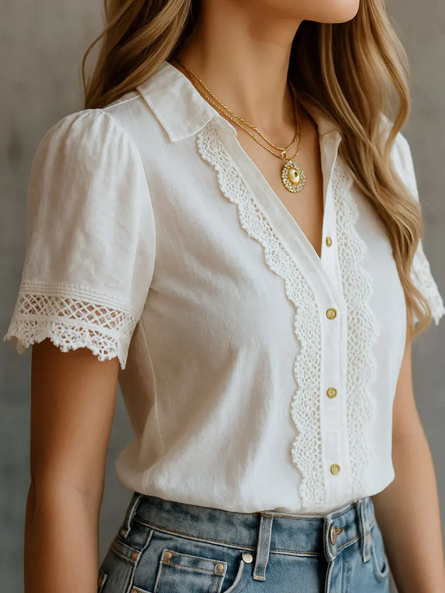 Embroidery Class - Elegantes Camisas de Mujer, Casuales, de