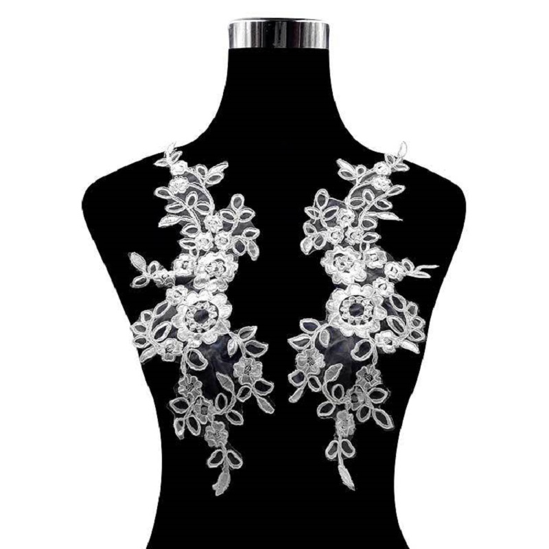 Embroidery Flower Pattern - 1 par de bordado en el