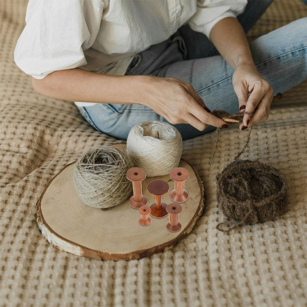 Embroidery Thread - Juego de 7 Bobinas de Madera,