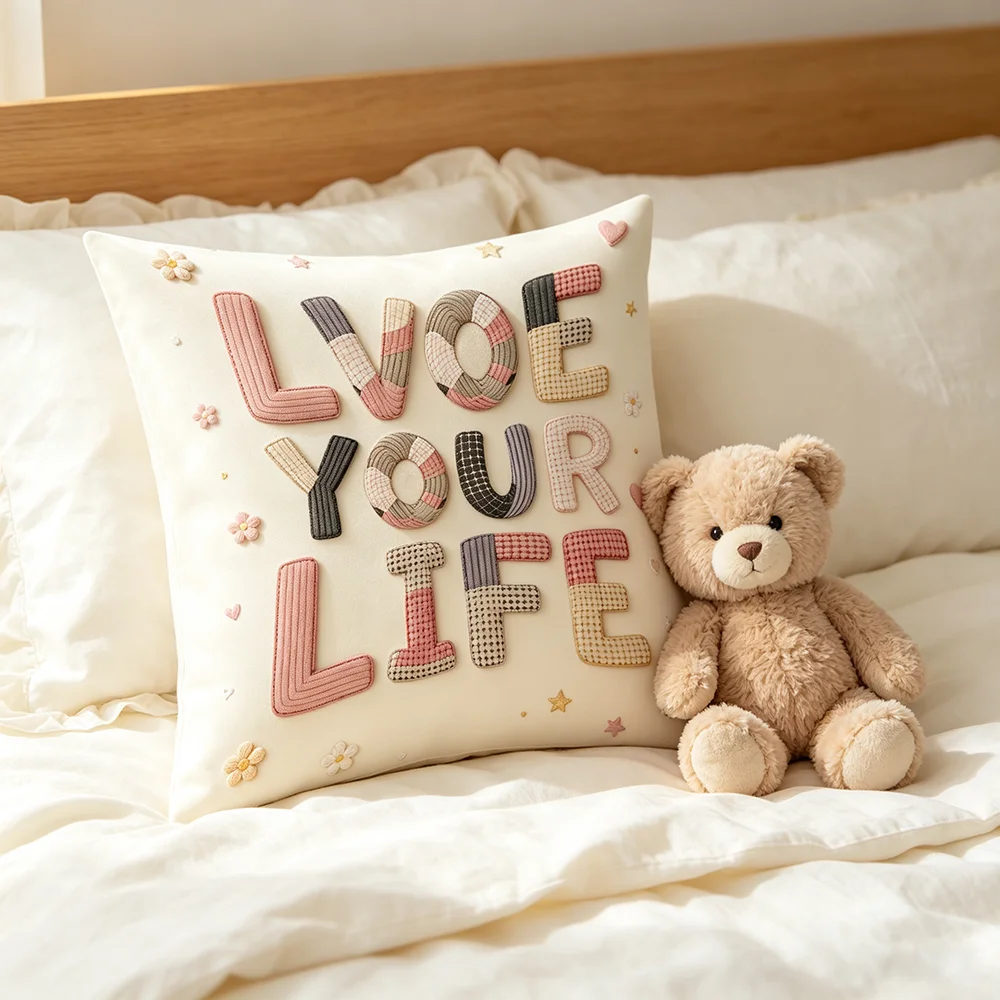 Embroidery A - 1 funda de almohada con estampado