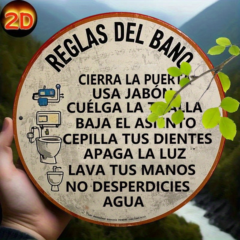 Embroidery Wall Art - Letrero de metal redondo con reglas