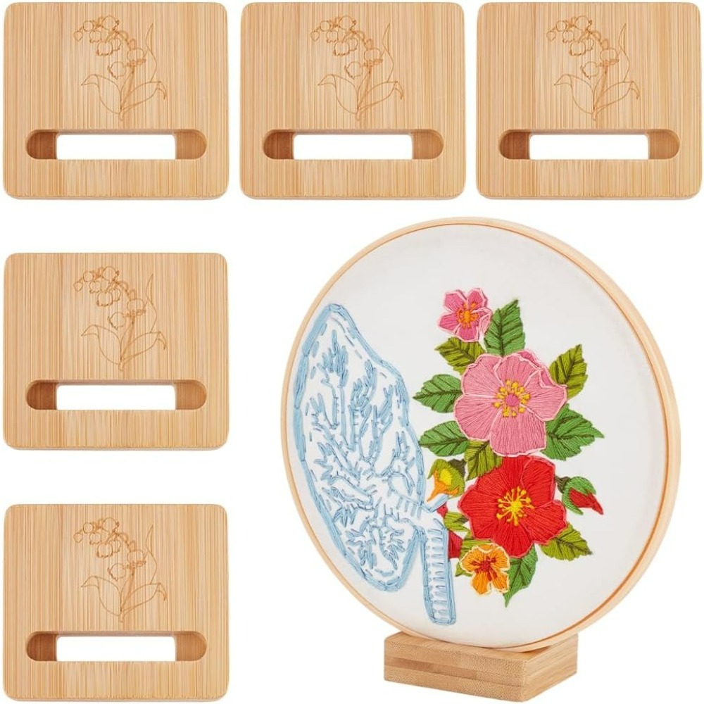 Embroidery Flower Pattern - Soporte de exhibición rectangular de aro