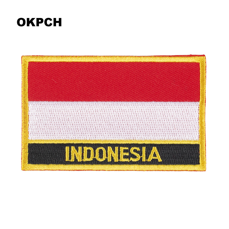 Parches bordados de bandera de - Embroidery In Indonesia reseña y precio