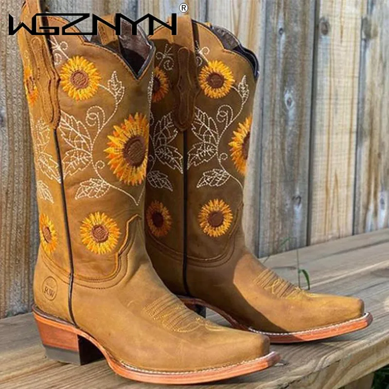 Botas bordadas de color marrón - Embroidery On Leather reseña y precio