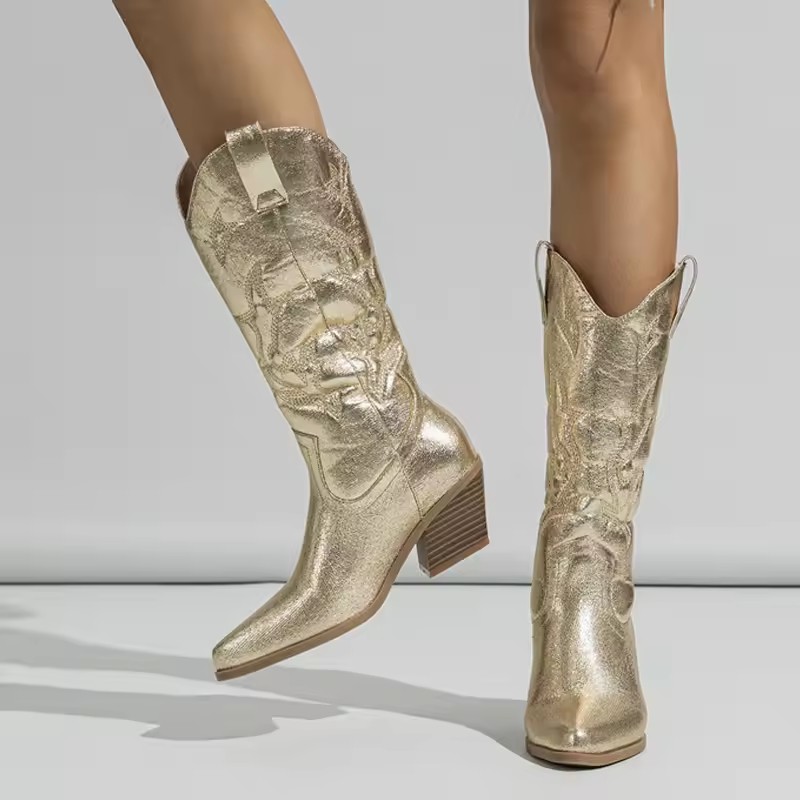 Botas occidentales de cuero ro - Embroidery Ideas reseña y precio