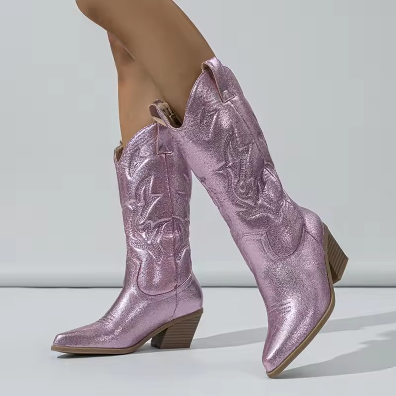 Botas occidentales de cuero ro - Embroidery Ideas reseña y precio
