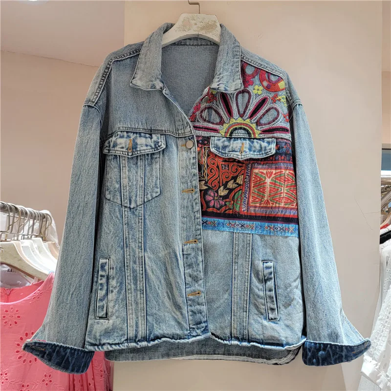 Chaqueta vaquera empalmada con - Embroidery Jeans reseña y precio