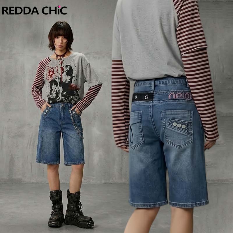REDDACHiC Y2K Pantalones Corto - Embroidery Jeans reseña y precio