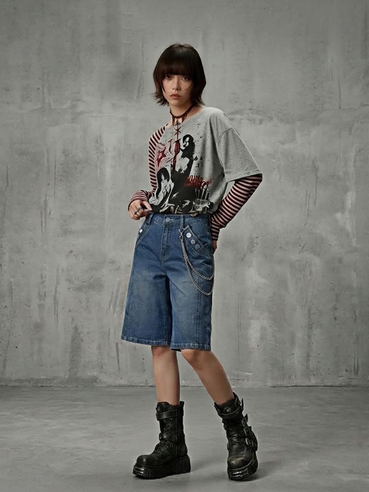 REDDACHiC Y2K Pantalones Corto - Embroidery Jeans reseña y precio