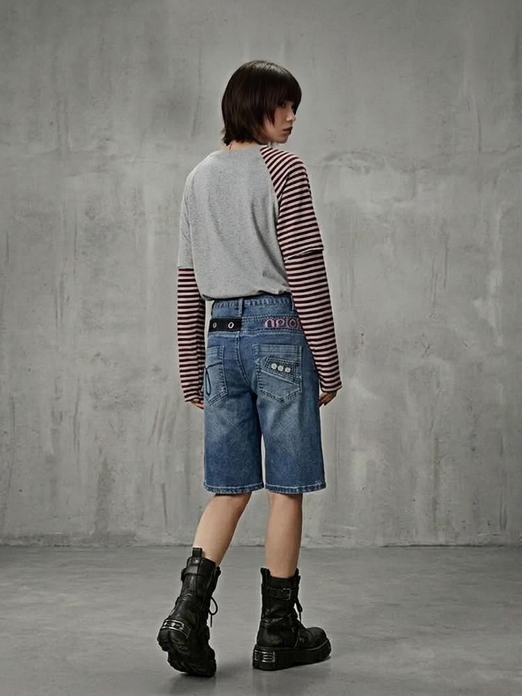 REDDACHiC Y2K Pantalones Corto - Embroidery Jeans reseña y precio