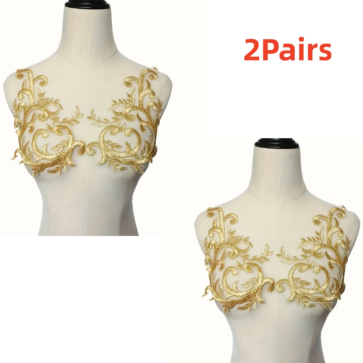 2 pares de apliques de encaje  - Embroidery Flower Pattern reseña y precio