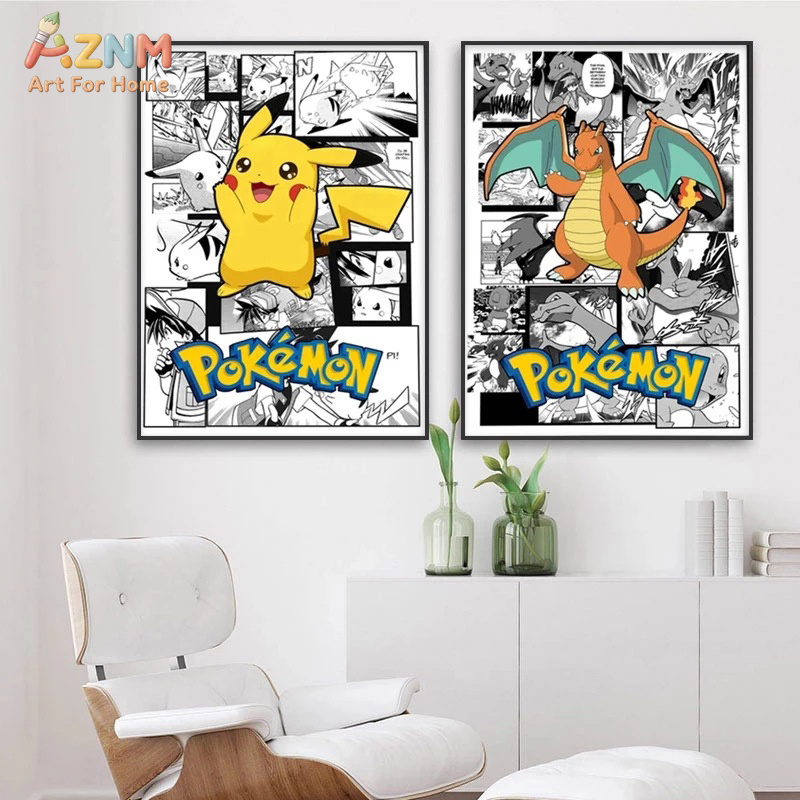 AZNM Pokemon Charizard Pikachu - Embroidery Wall Art reseña y precio